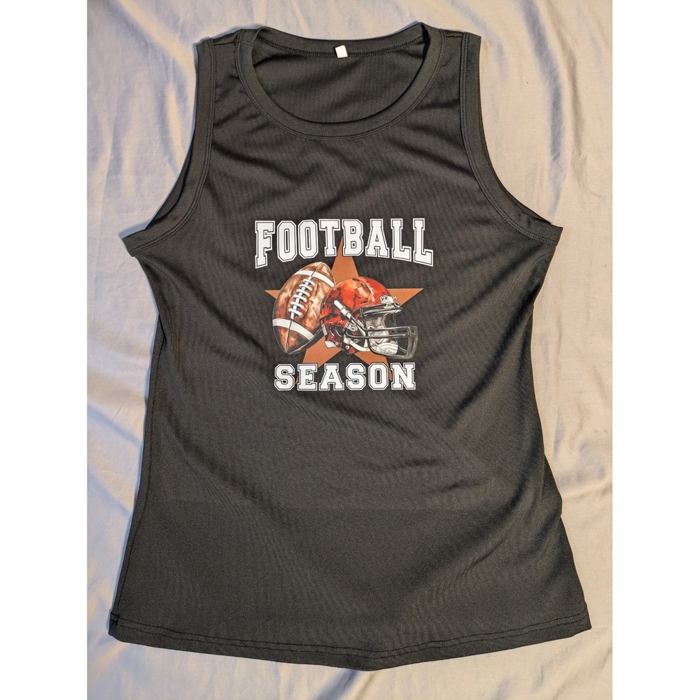 Football Season Black Tank Top Size XL